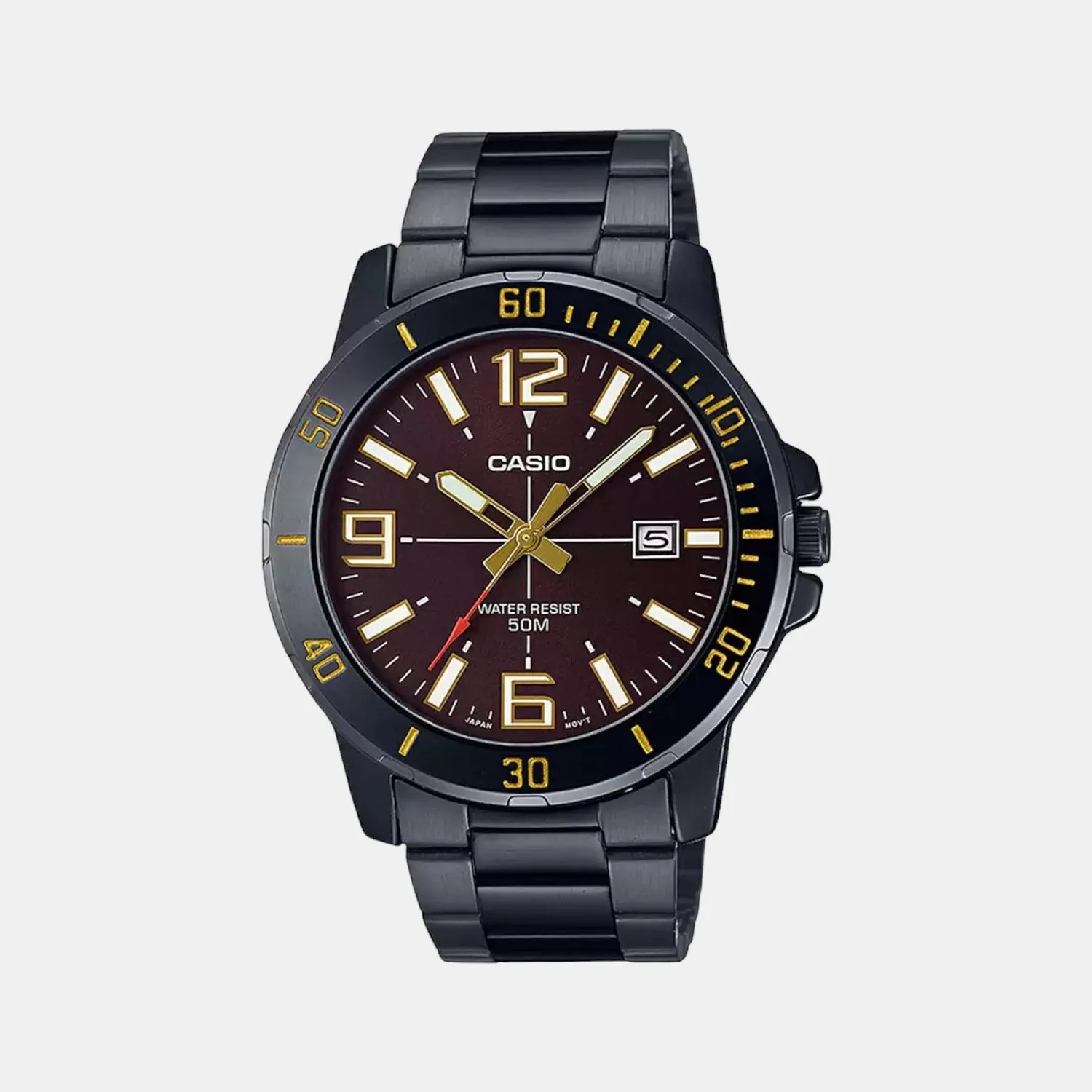 Enticer Men's Analog Stainless Steel Watch A1980 - MTP-VD01B-5BVUDF