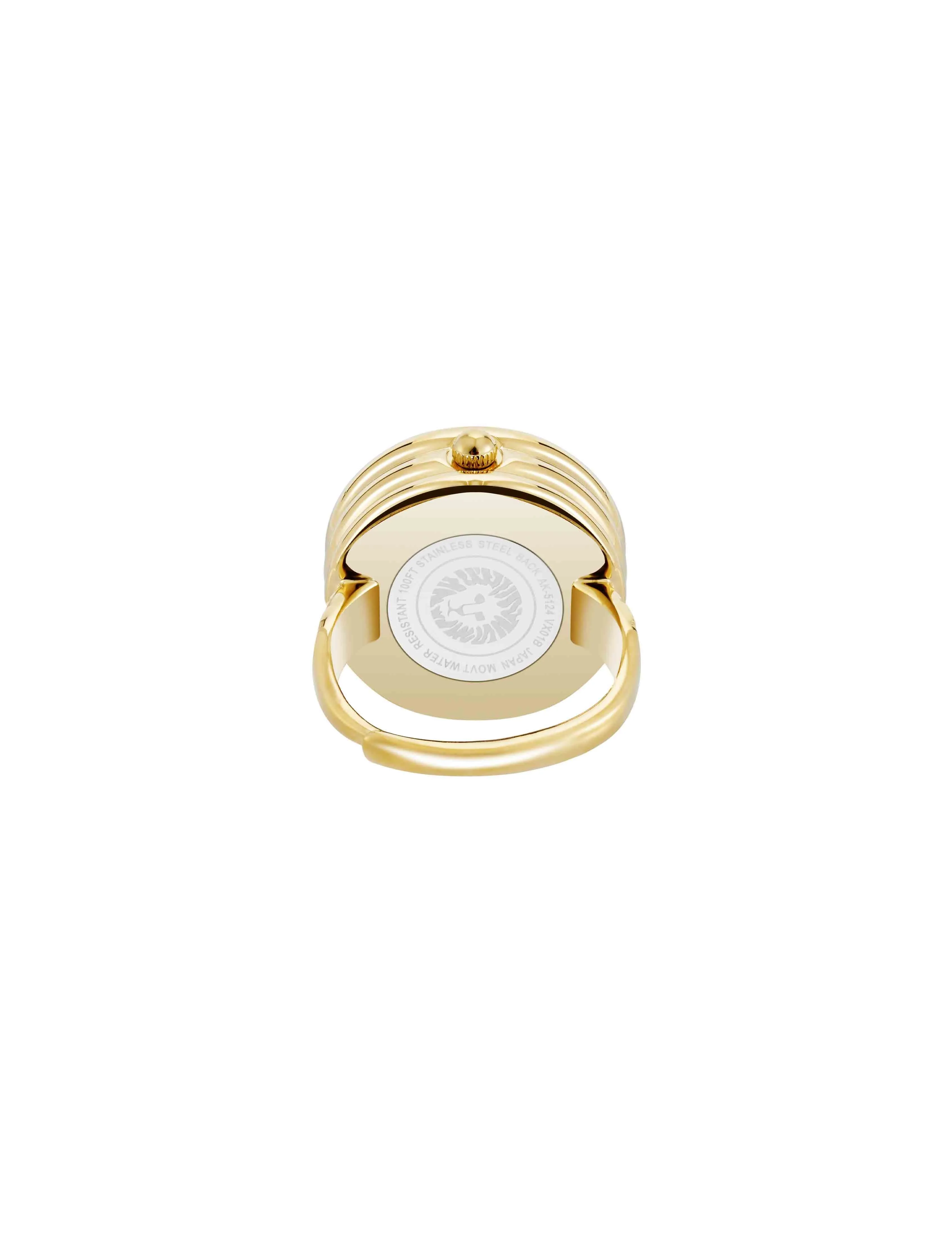 Faceted Crystal Ring Watch