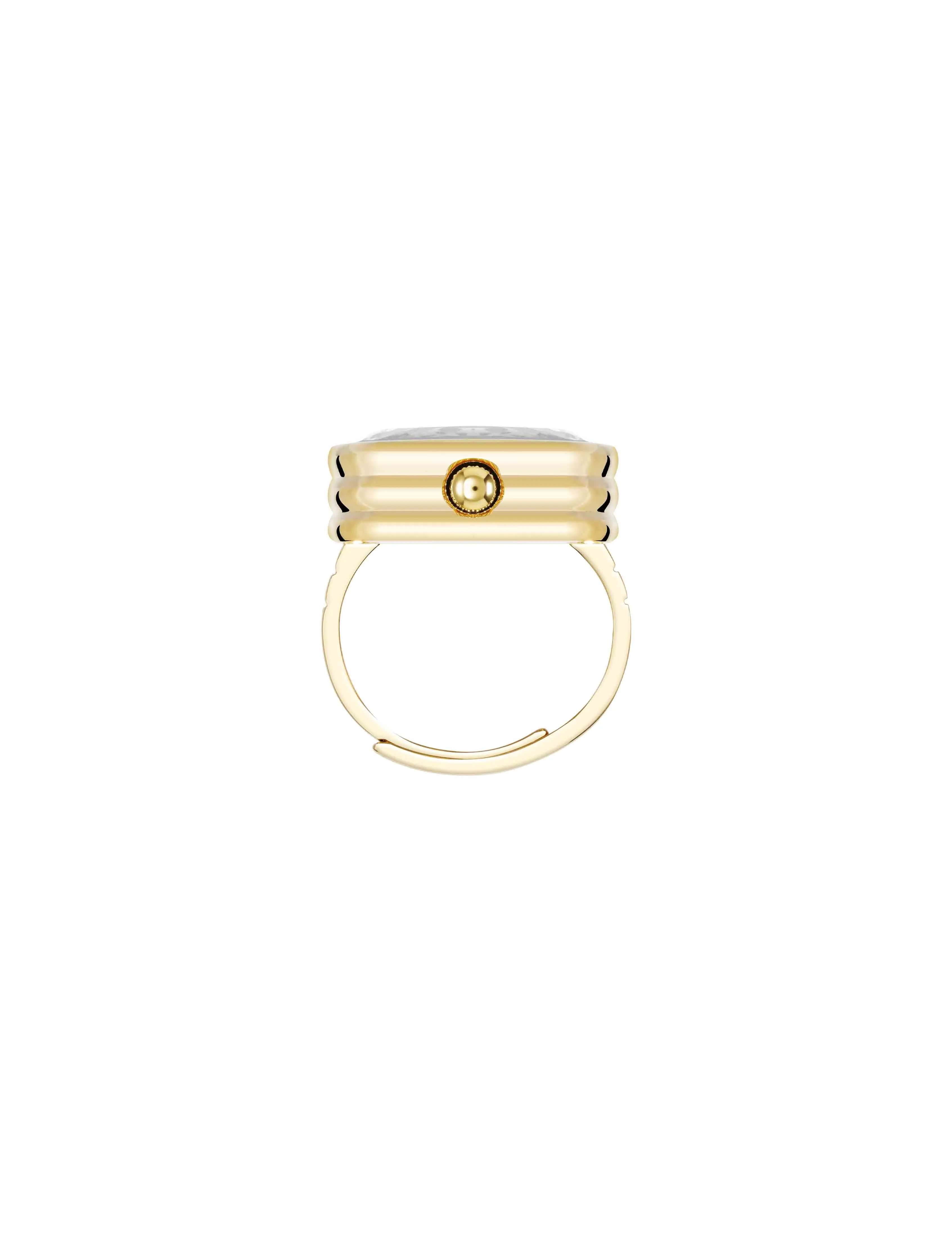 Faceted Crystal Ring Watch