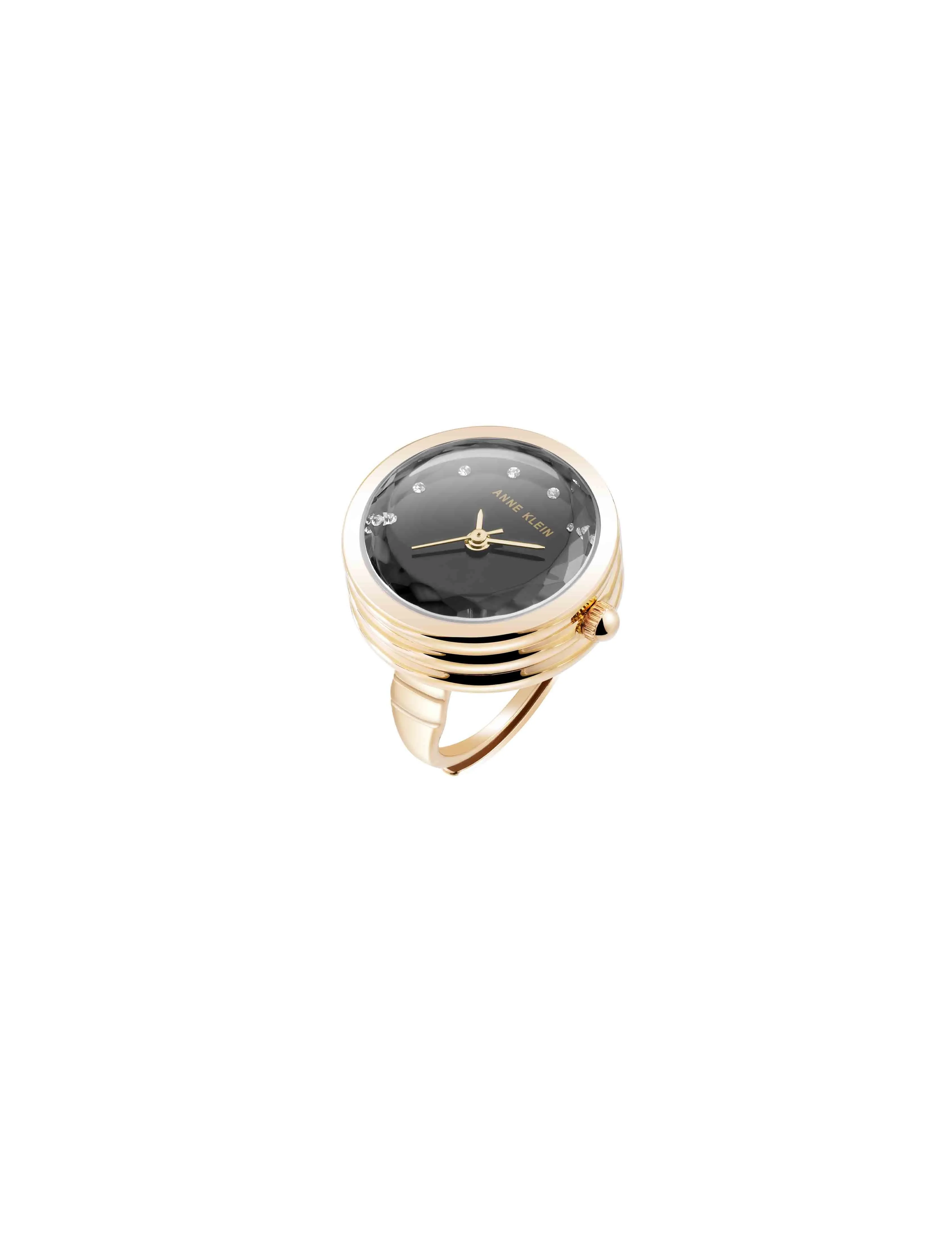 Faceted Crystal Ring Watch