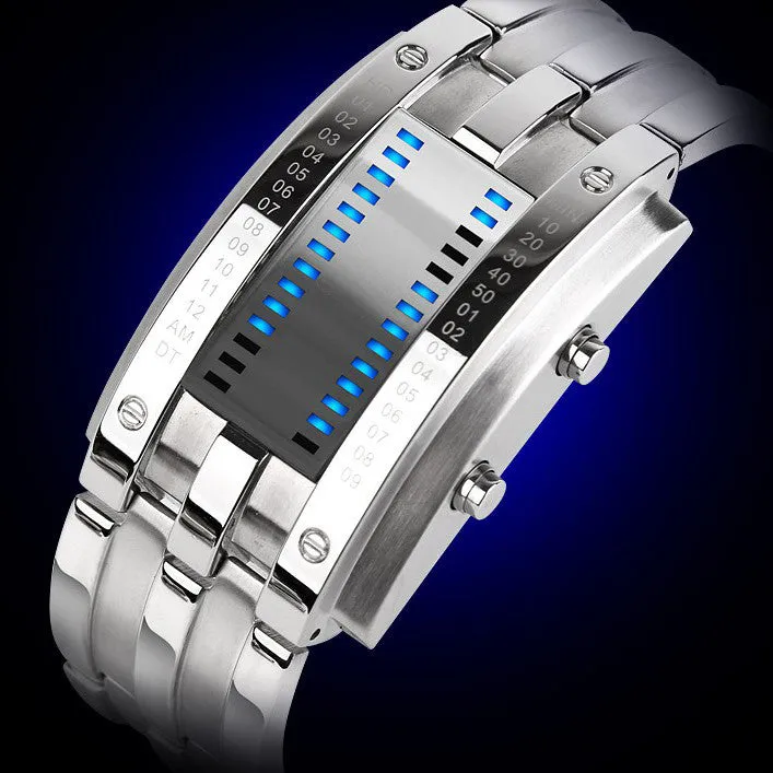 Fashion Men and Women watch Unisex Black Dial Metal Band Quartz Analog Water Resistant Sport Wrist Watch