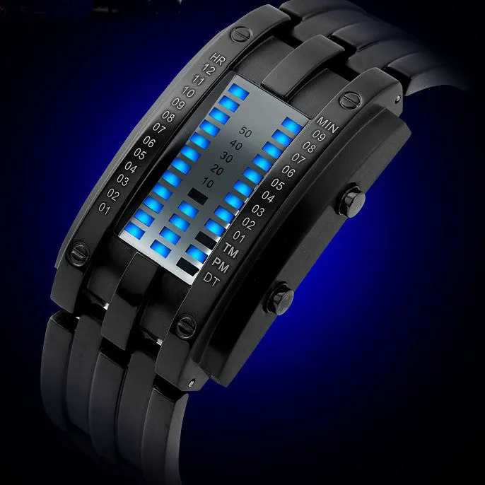 Fashion Men and Women watch Unisex Black Dial Metal Band Quartz Analog Water Resistant Sport Wrist Watch