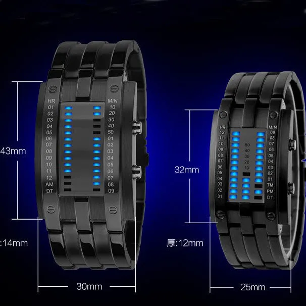 Fashion Men and Women watch Unisex Black Dial Metal Band Quartz Analog Water Resistant Sport Wrist Watch