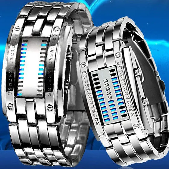Fashion Men and Women watch Unisex Black Dial Metal Band Quartz Analog Water Resistant Sport Wrist Watch