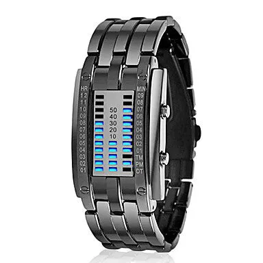 Fashion Men and Women watch Unisex Black Dial Metal Band Quartz Analog Water Resistant Sport Wrist Watch