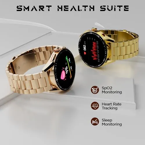 Fire-Boltt Invincible Plus 1.43" AMOLED Display Smartwatch with Bluetooth Calling, TWS Connection, 300  Sports Modes, 110 in-Built Watch Faces, 4GB Storage & AI Voice Assistant (Rose Gold SS)