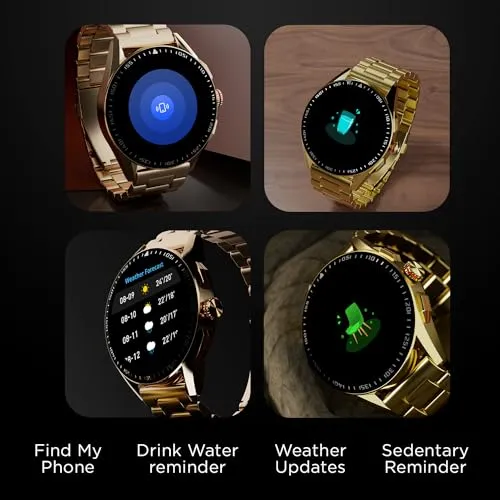 Fire-Boltt Invincible Plus 1.43" AMOLED Display Smartwatch with Bluetooth Calling, TWS Connection, 300  Sports Modes, 110 in-Built Watch Faces, 4GB Storage & AI Voice Assistant (Rose Gold SS)