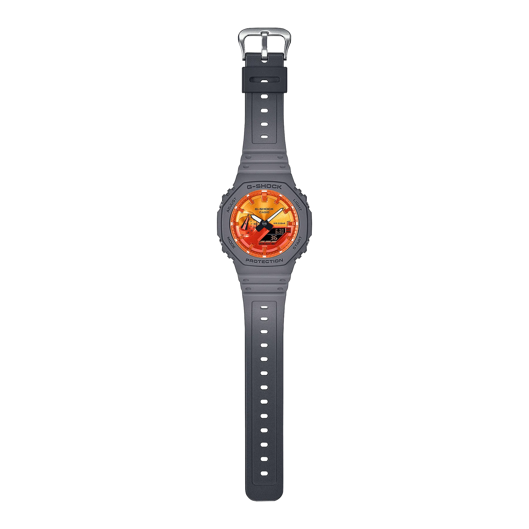 G-Shock Flames of Color Orange and Gray Watch GA2100FL-8A