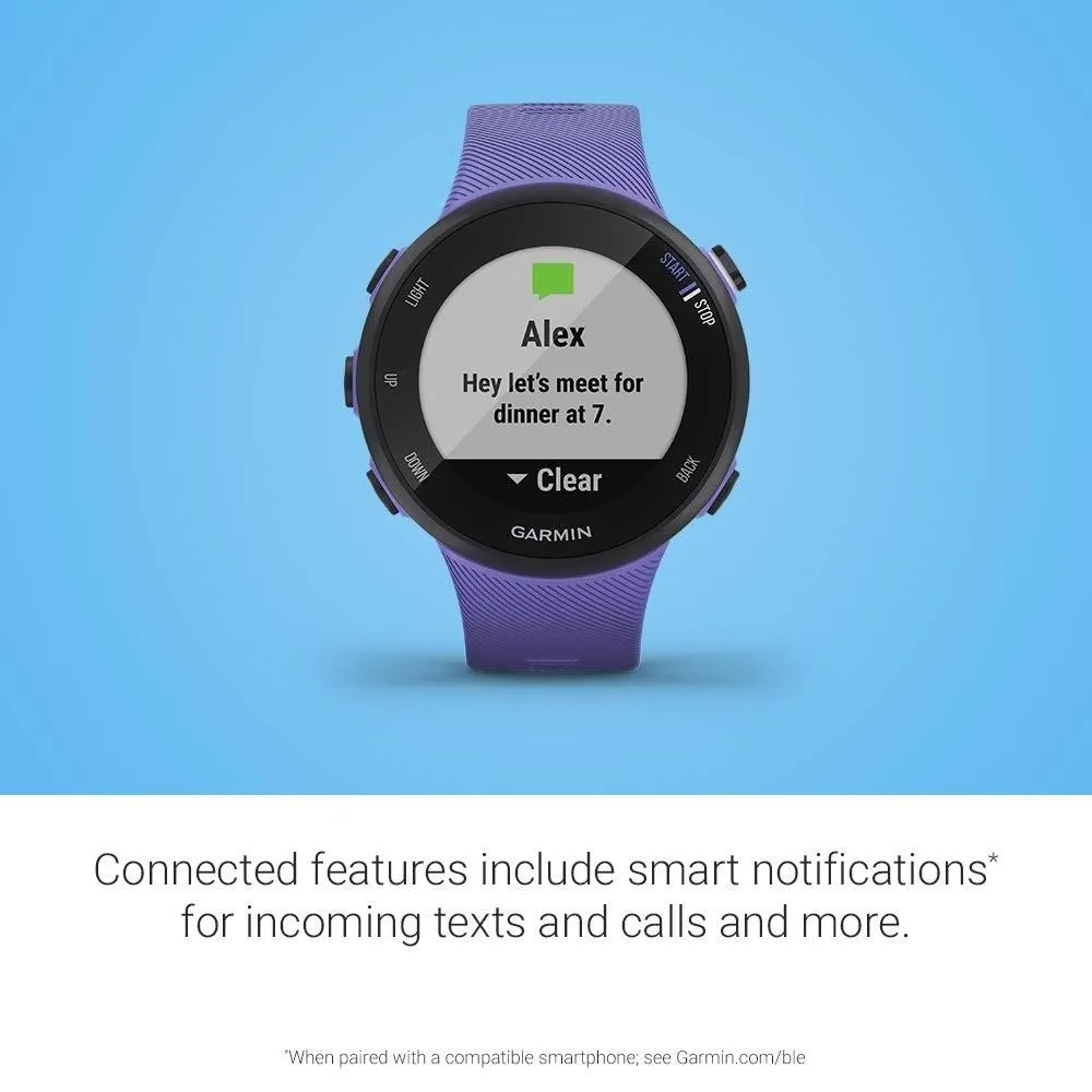 Garmin Forerunner 45s Purple Silicone Band Black Dial Smartwatch - 010-02156-01