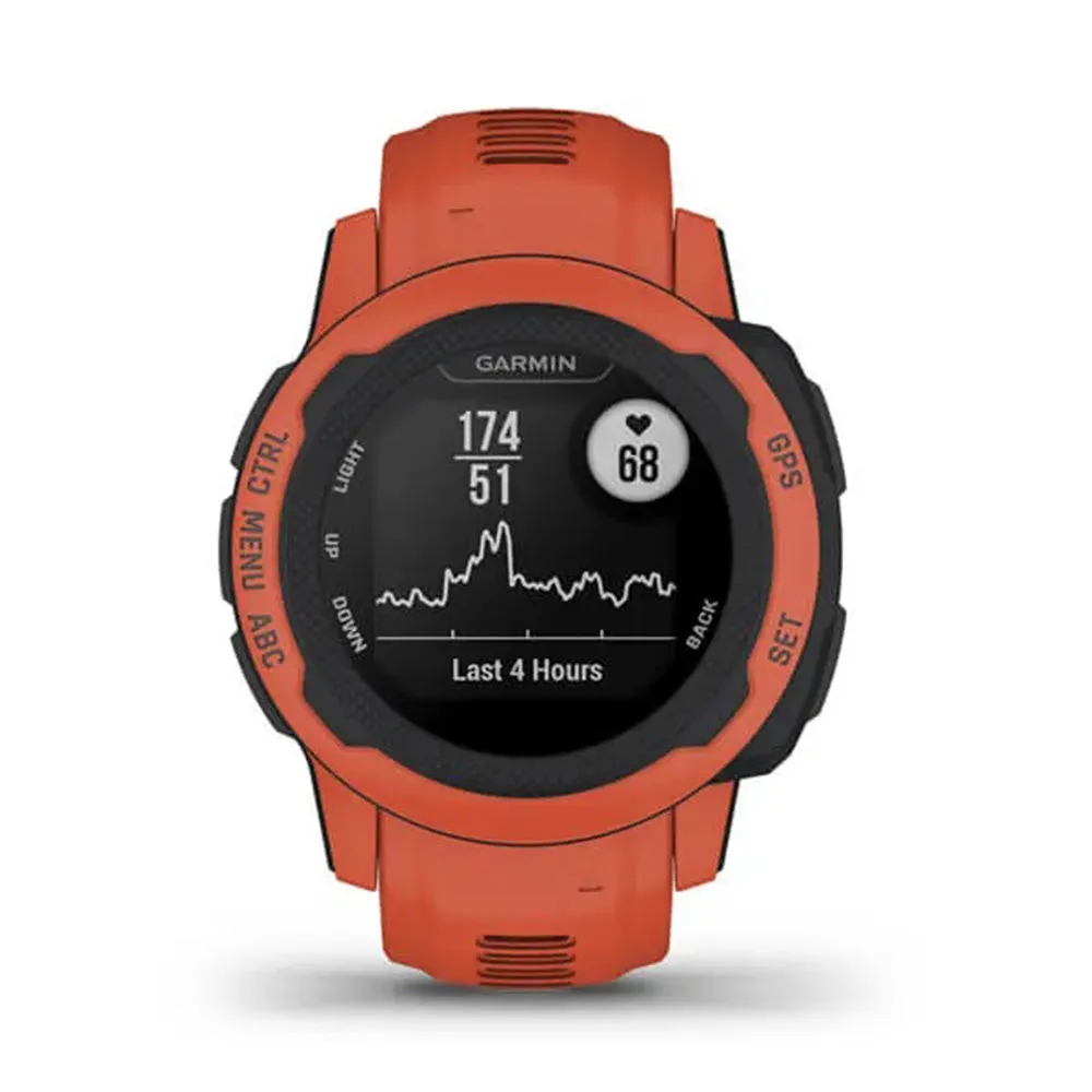 Garmin Instinct 2S - Standard Edition Poppy Silicone Band Smaller-Sized Rugged Outdoor Multi-GNSS Support Watch - 010-02563-16