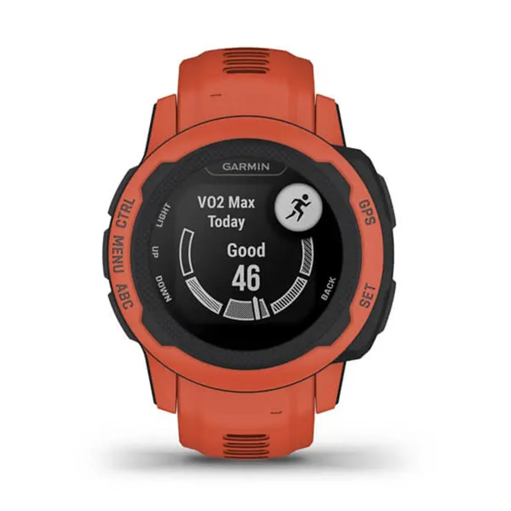 Garmin Instinct 2S - Standard Edition Poppy Silicone Band Smaller-Sized Rugged Outdoor Multi-GNSS Support Watch - 010-02563-16