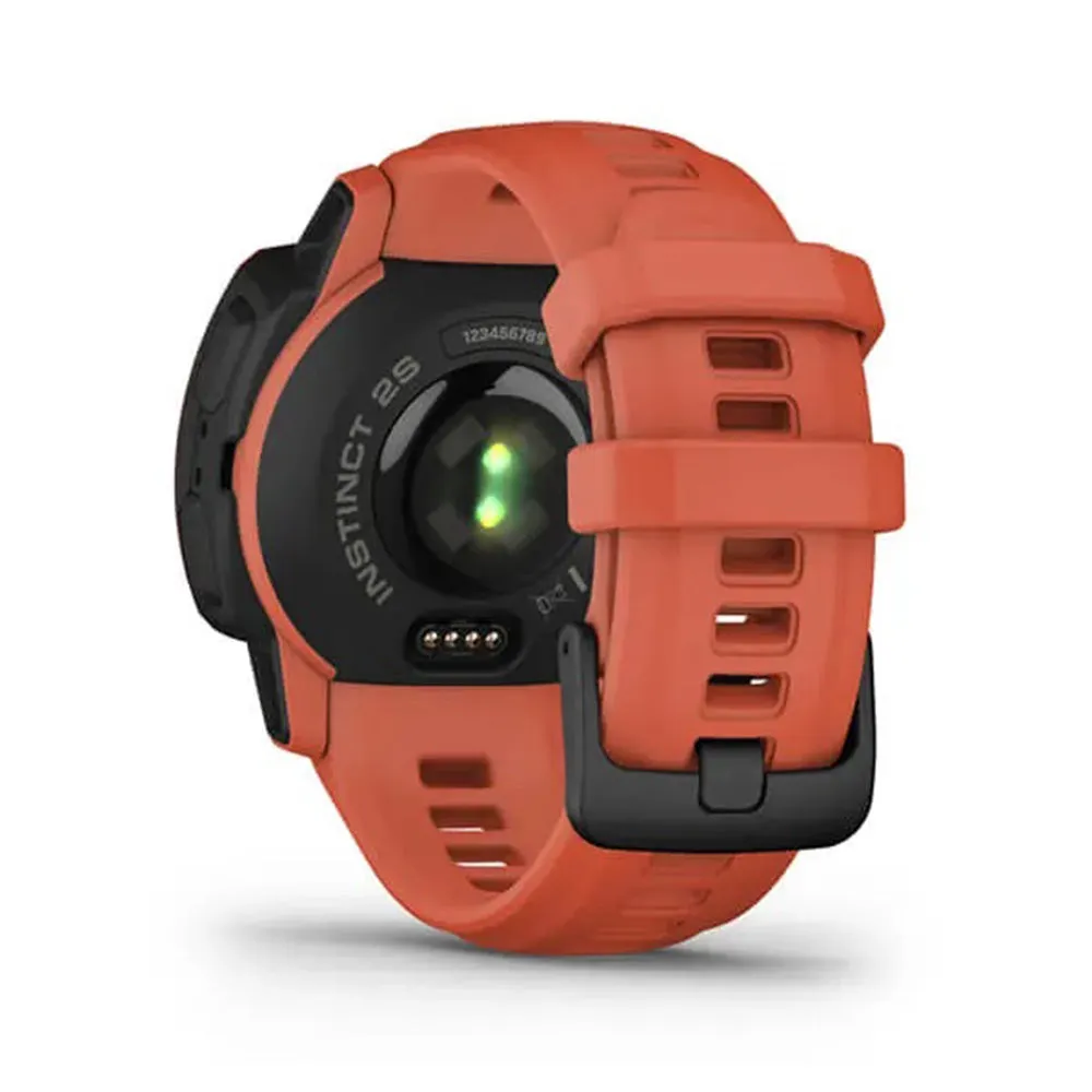 Garmin Instinct 2S - Standard Edition Poppy Silicone Band Smaller-Sized Rugged Outdoor Multi-GNSS Support Watch - 010-02563-16