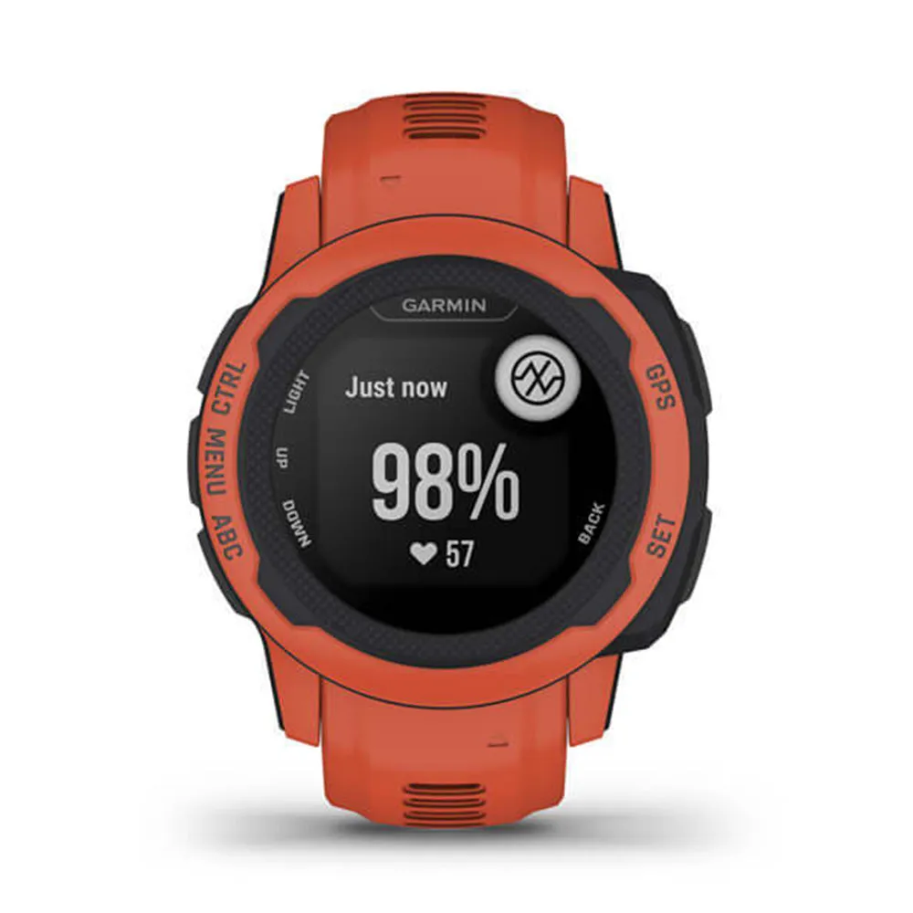 Garmin Instinct 2S - Standard Edition Poppy Silicone Band Smaller-Sized Rugged Outdoor Multi-GNSS Support Watch - 010-02563-16