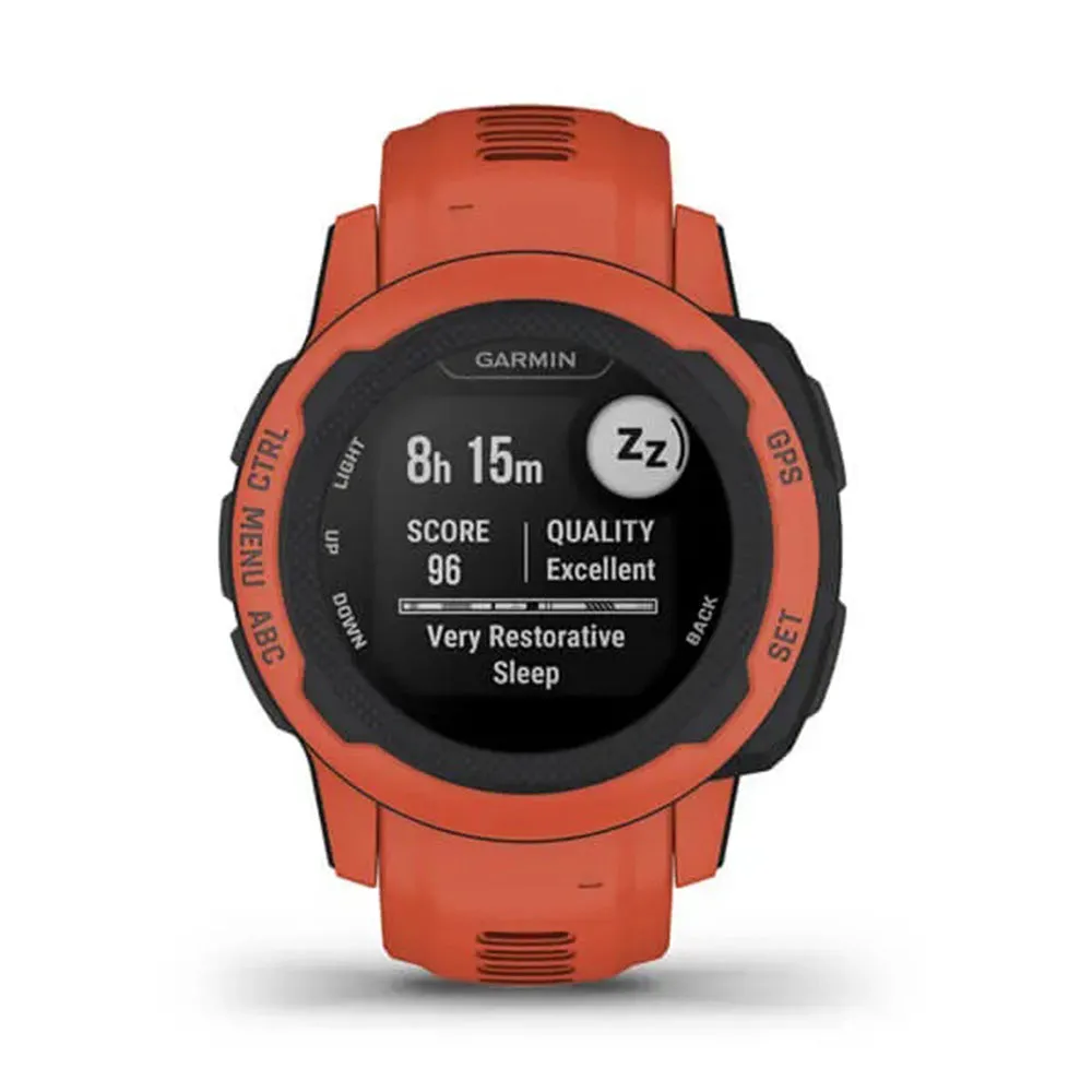 Garmin Instinct 2S - Standard Edition Poppy Silicone Band Smaller-Sized Rugged Outdoor Multi-GNSS Support Watch - 010-02563-16