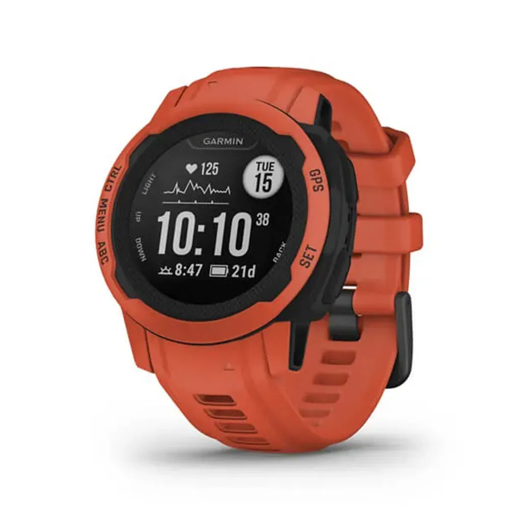 Garmin Instinct 2S - Standard Edition Poppy Silicone Band Smaller-Sized Rugged Outdoor Multi-GNSS Support Watch - 010-02563-16