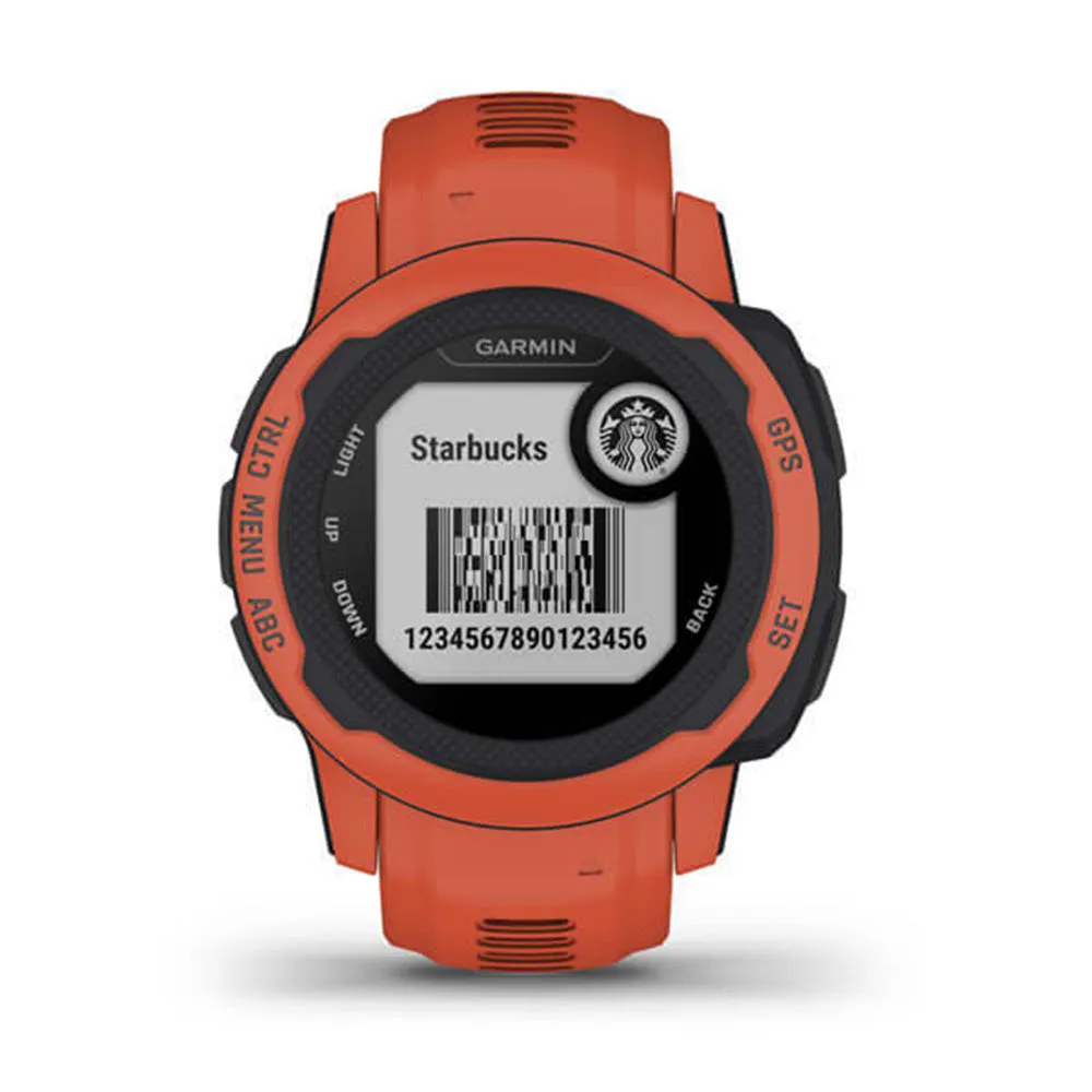 Garmin Instinct 2S - Standard Edition Poppy Silicone Band Smaller-Sized Rugged Outdoor Multi-GNSS Support Watch - 010-02563-16