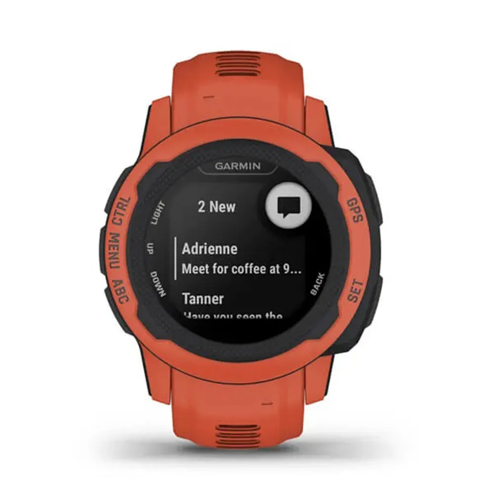 Garmin Instinct 2S - Standard Edition Poppy Silicone Band Smaller-Sized Rugged Outdoor Multi-GNSS Support Watch - 010-02563-16