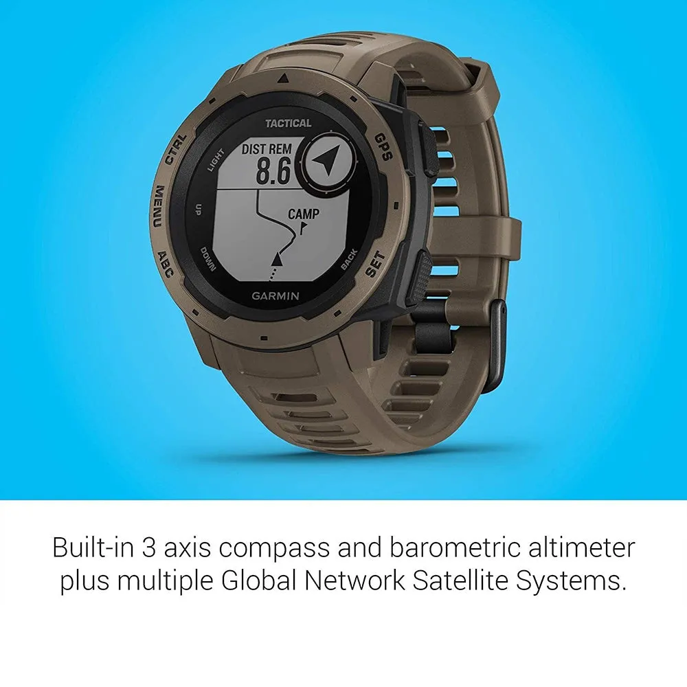 Garmin Instinct Outdoor Tan Tactical Edition Band Black Digital Dial Smart Watch - 010-02064-71