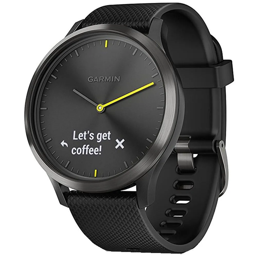 Garmin vivomove HR Sport Hybrid Black Band Digital Dial Watch - 010-01850-11