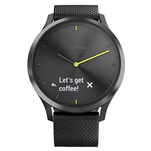 Garmin vivomove HR Sport Hybrid Black Band Digital Dial Watch - 010-01850-11