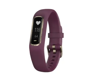 GARMIN vivosmart 4 Activity and Fitness Tracker Regular (Merlot with Rose Gold)