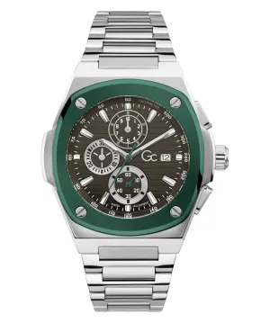 GC Gent's Coussin Shape Silver Green Watch Y99022G5MF
