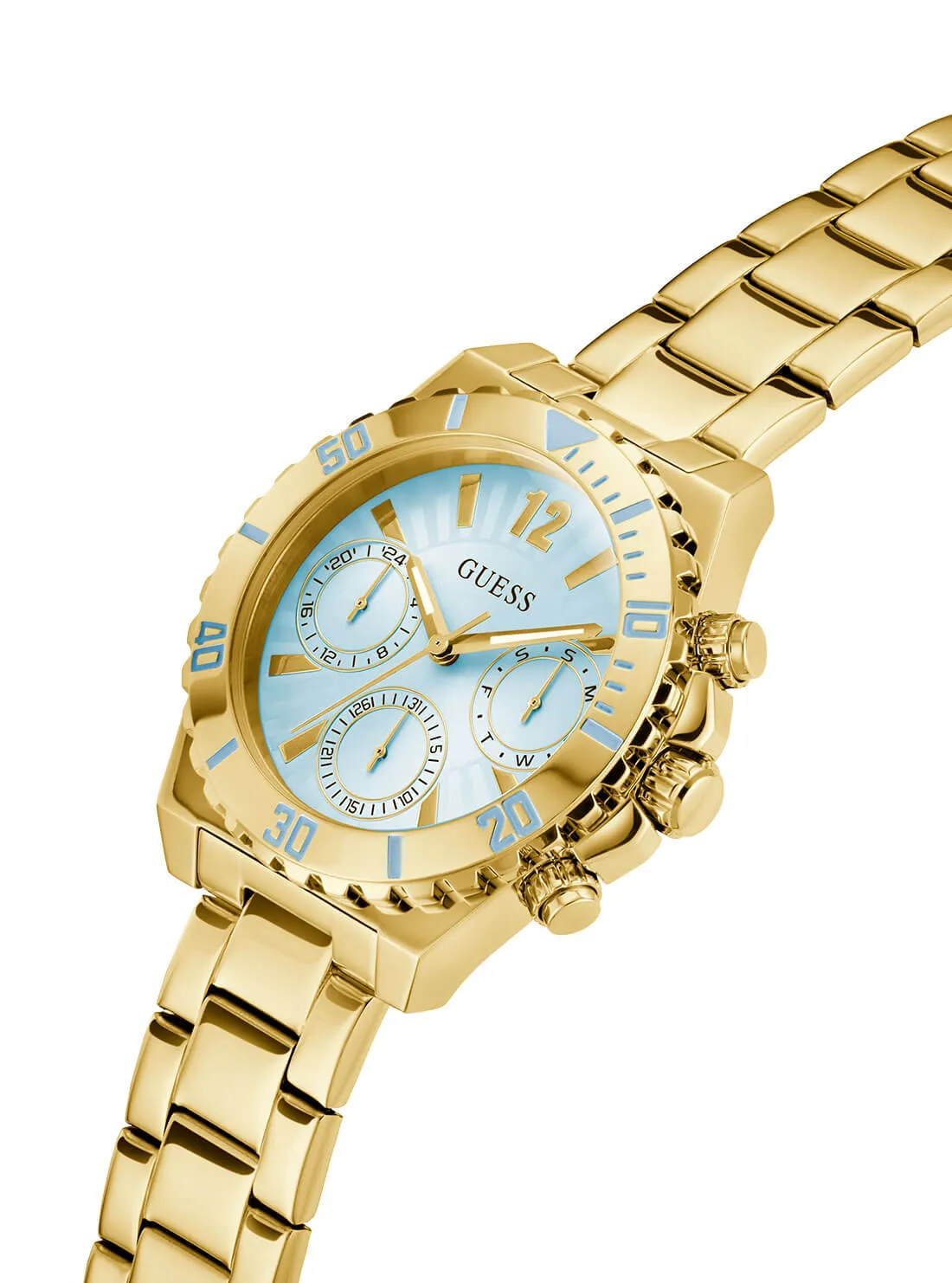 Gold Phoebe Blue Dial Link Watch