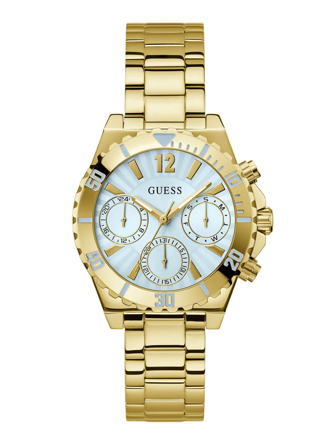 Gold Phoebe Blue Dial Link Watch
