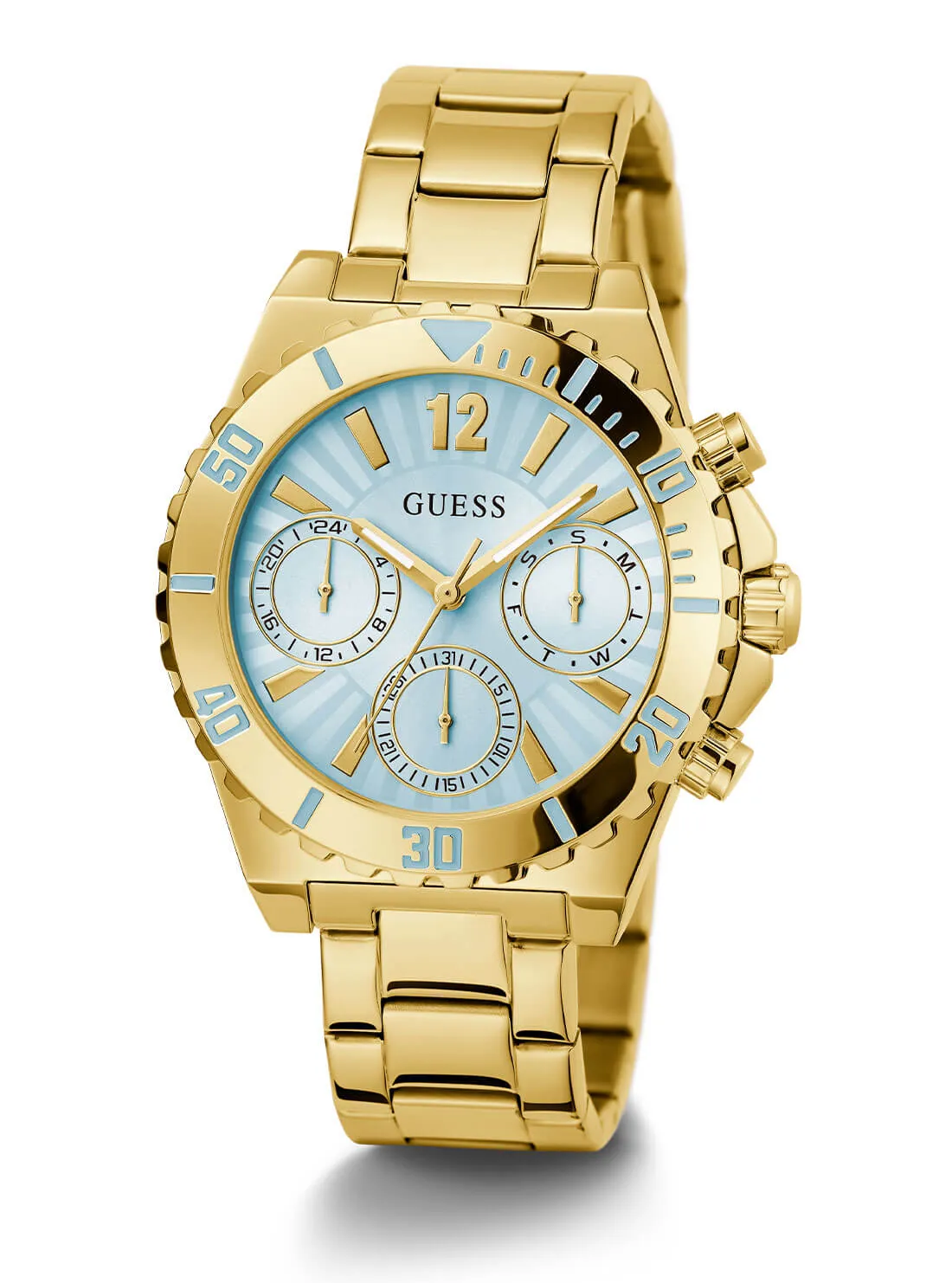 Gold Phoebe Blue Dial Link Watch
