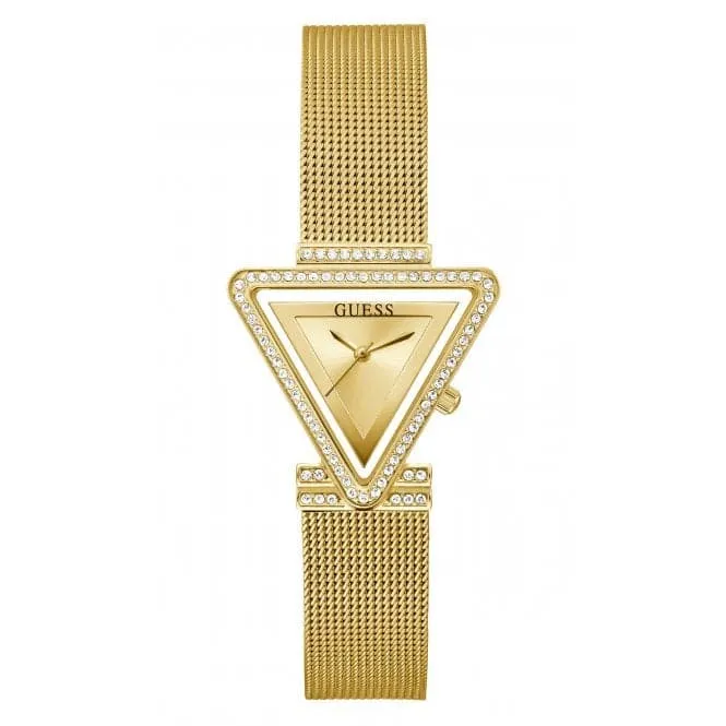 Guess Ladies Fame Stainless Steel Mesh Gold Tone Watch GW0508L2