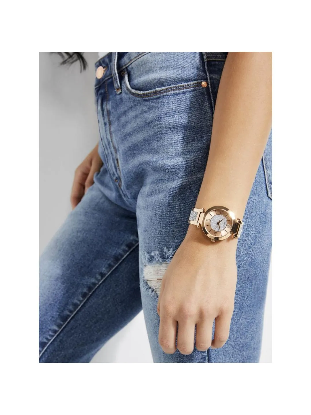 Guess Rose Gold Dial Women Analog Watch - U1288L3