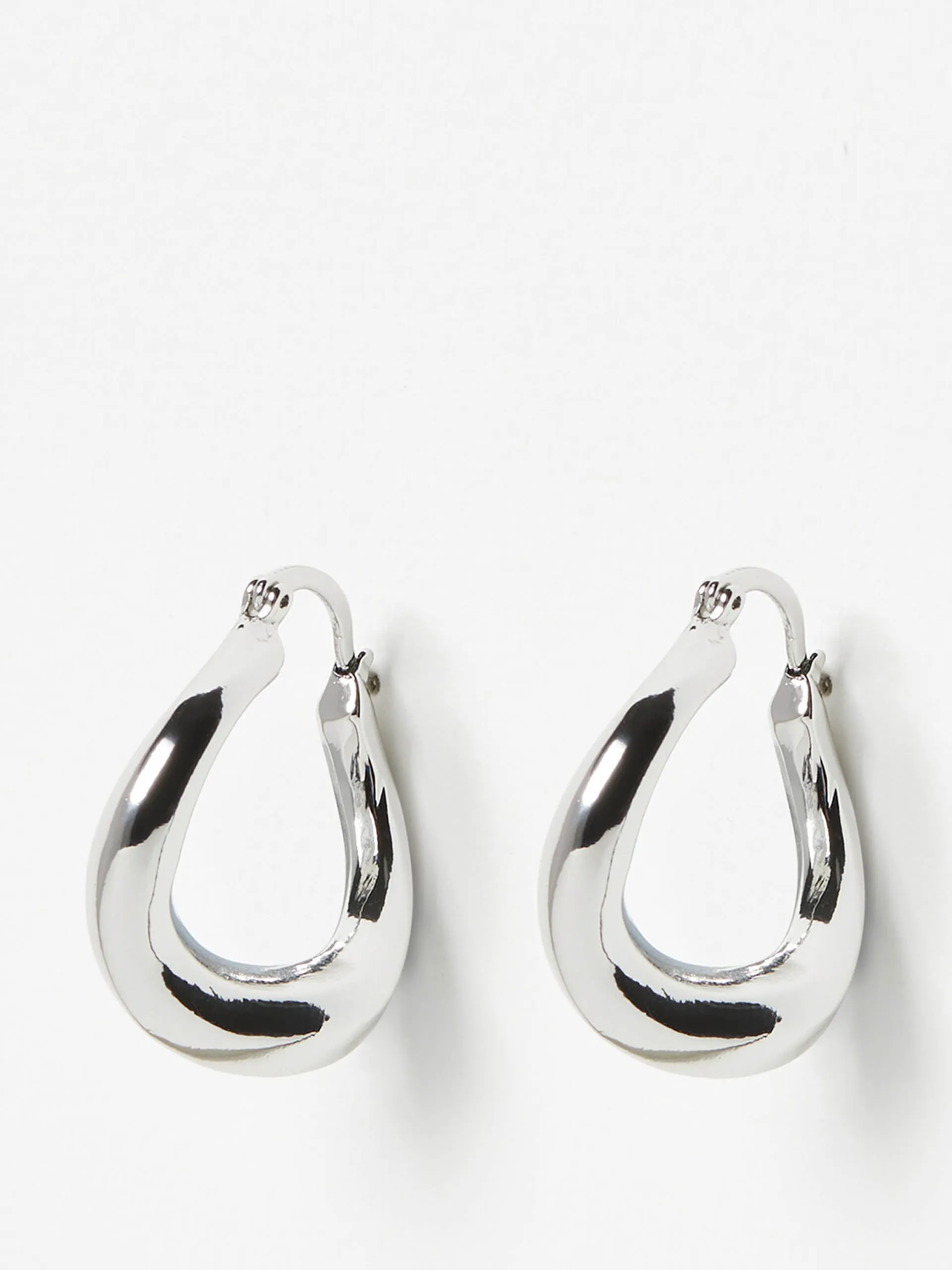 Helga bold shape silver tone hoop earrings