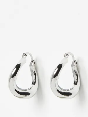 Helga bold shape silver tone hoop earrings