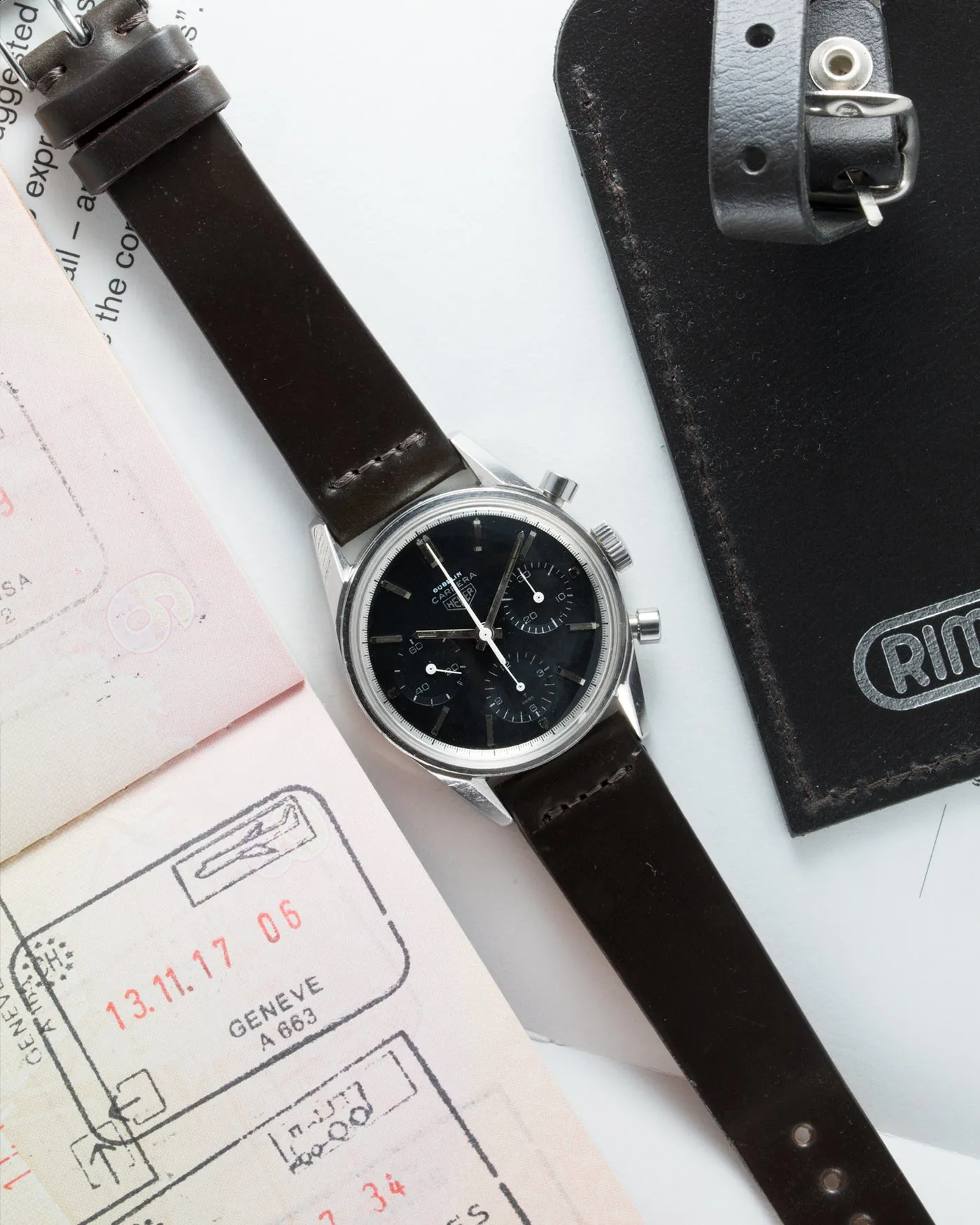 Heuer Carrera 2447N Gubelin Silver Script