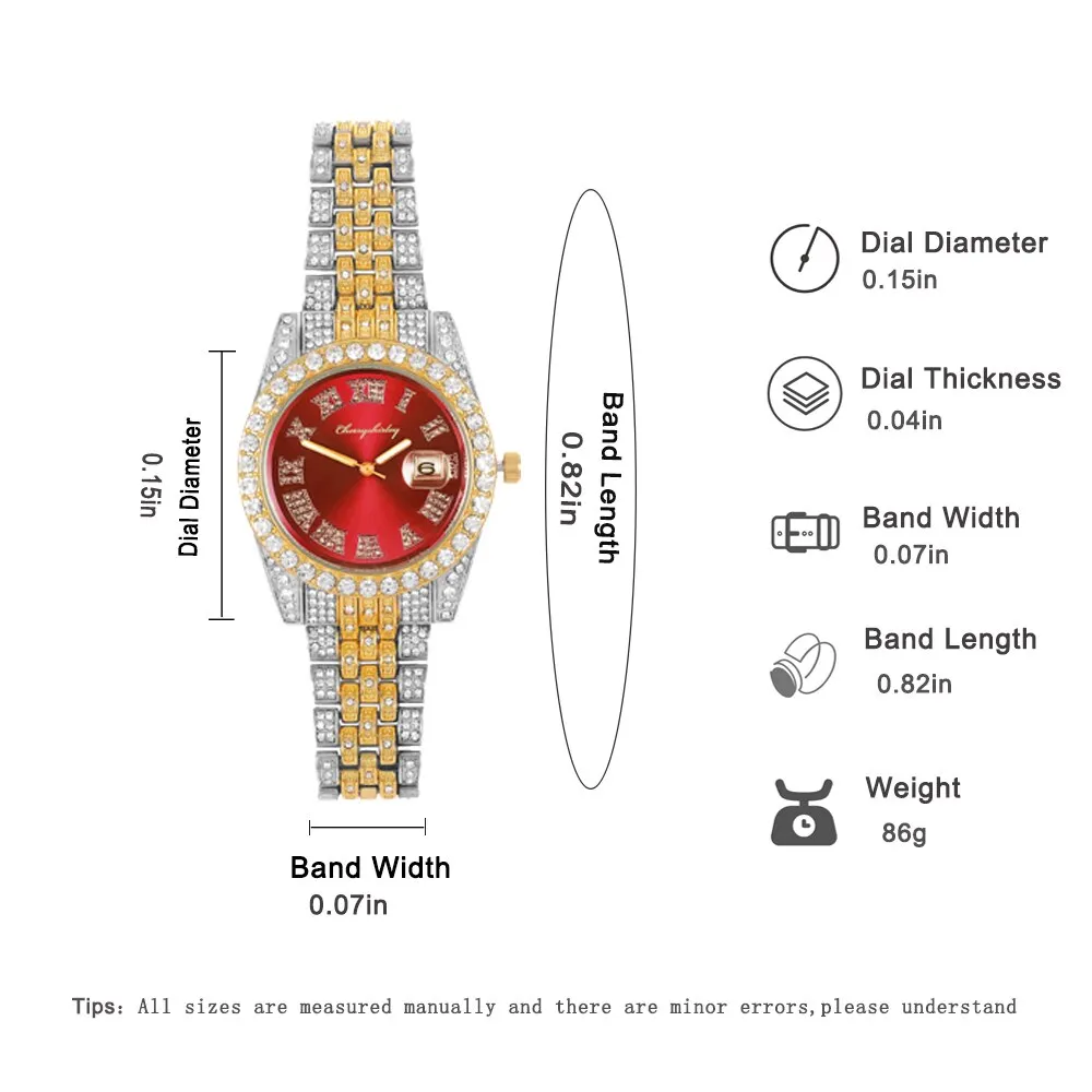 Hip Hop Iced Out Mens Watches Luxury Date Quartz Baguette Wrist Watches