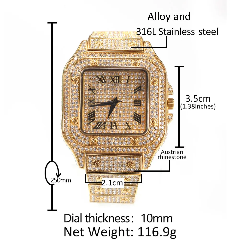 Hip Hop Watches Iced Out  Luxury Watch for Women Men