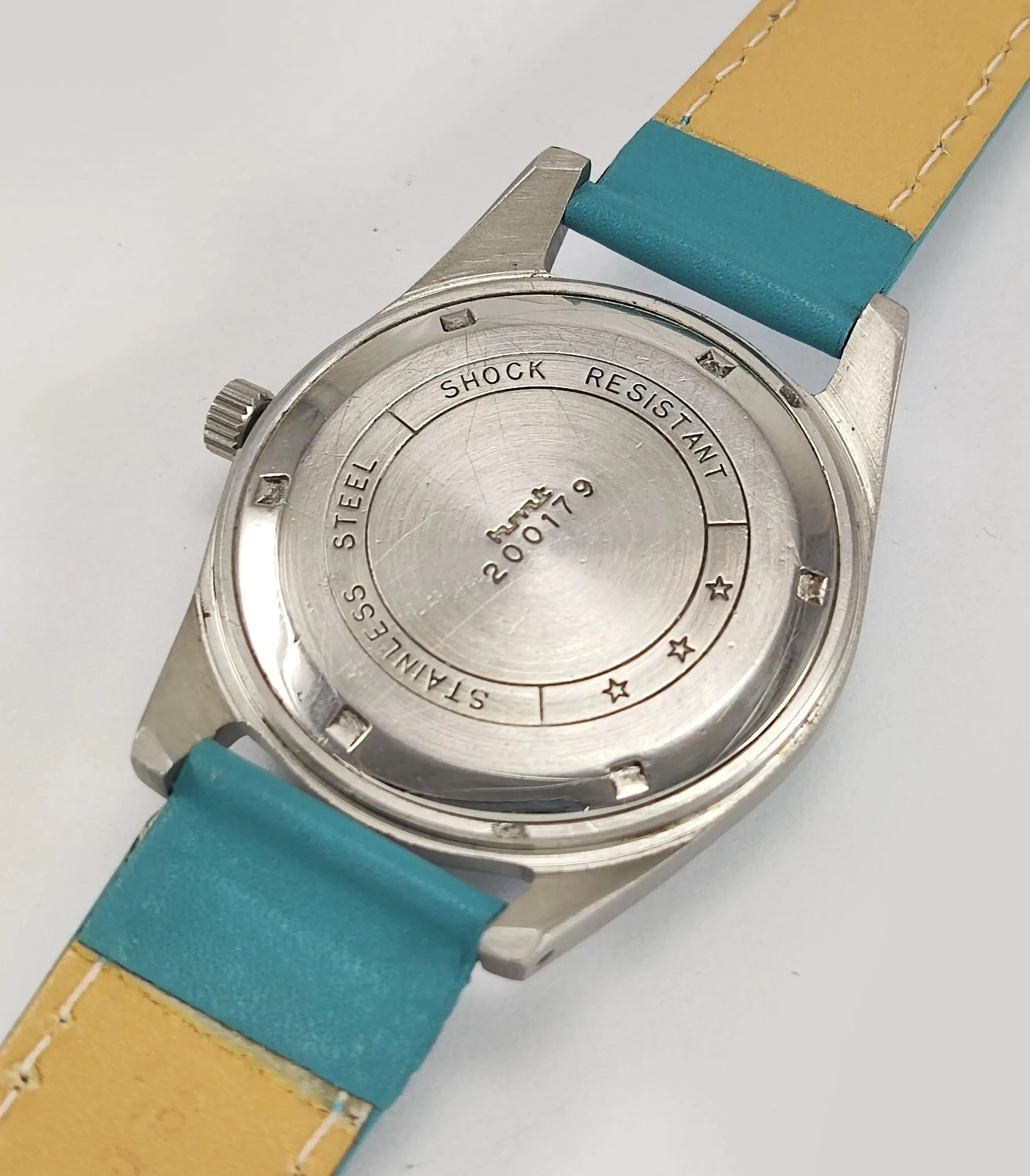 HMT Janata Para Shock 17 Jewels Blue Dial Radium Hands Mechanical Hand winding Men's Wrist Watch