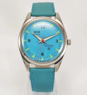 HMT Janata Para Shock 17 Jewels Blue Dial Radium Hands Mechanical Hand winding Men's Wrist Watch
