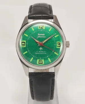 HMT Jawan Para Shock 17 Jewels Green Dial Radium Hands Mechanical Hand winding Men's Wrist Watch