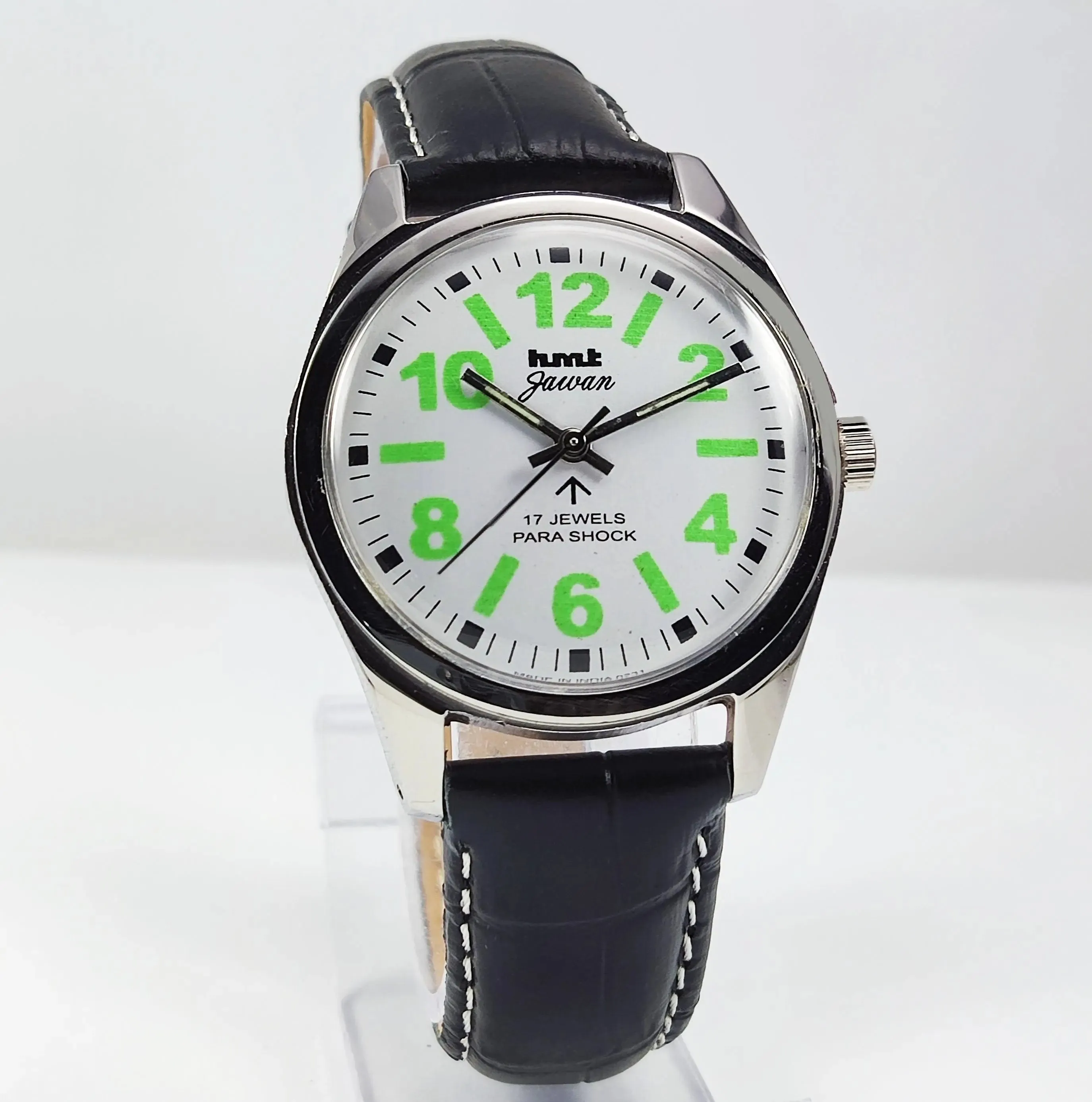 HMT Jawan Para Shock 17 Jewels White Dial Mechanical Hand winding Men's Wrist Watch