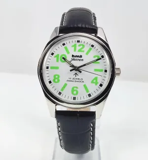 HMT Jawan Para Shock 17 Jewels White Dial Mechanical Hand winding Men's Wrist Watch