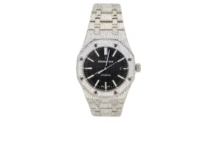 Iced Out Audemars Piguet Royal Oak 36 mm Black Dial