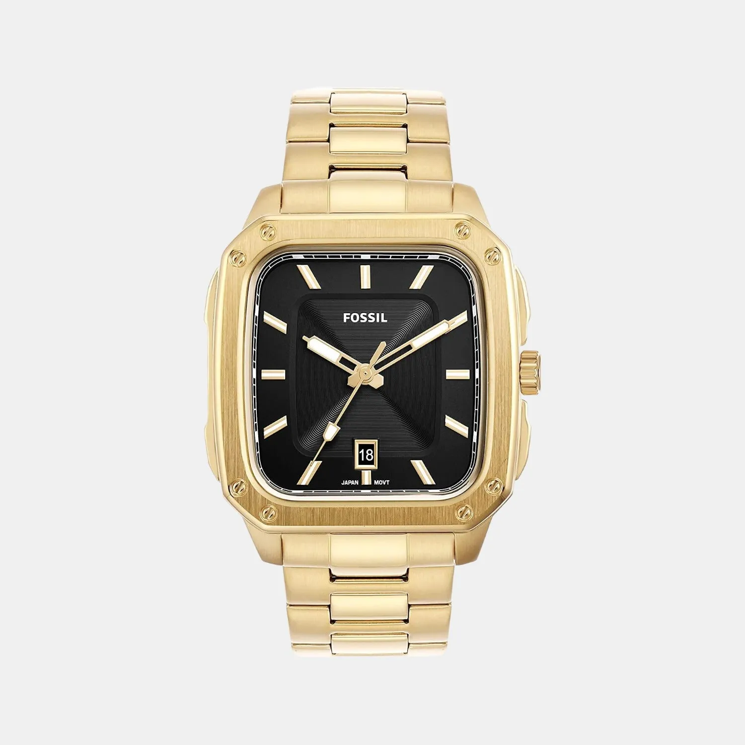 Inscription Men's Black Dial Analog Stainless Steel Watch FS5932