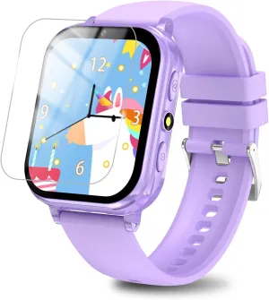 Kids Game Watch Boys Girls with Puzzle Games Music Player Camera HD Touchscreen, Kids Toys Birthday Gifts for Girls Boys Age 6-12 (Purple)