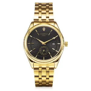 Latest Trending Men Top Quality Watches Luxury Famous Gold Color Stainless Steel Wrist Watch For Party, Wedding, Office, Meetings