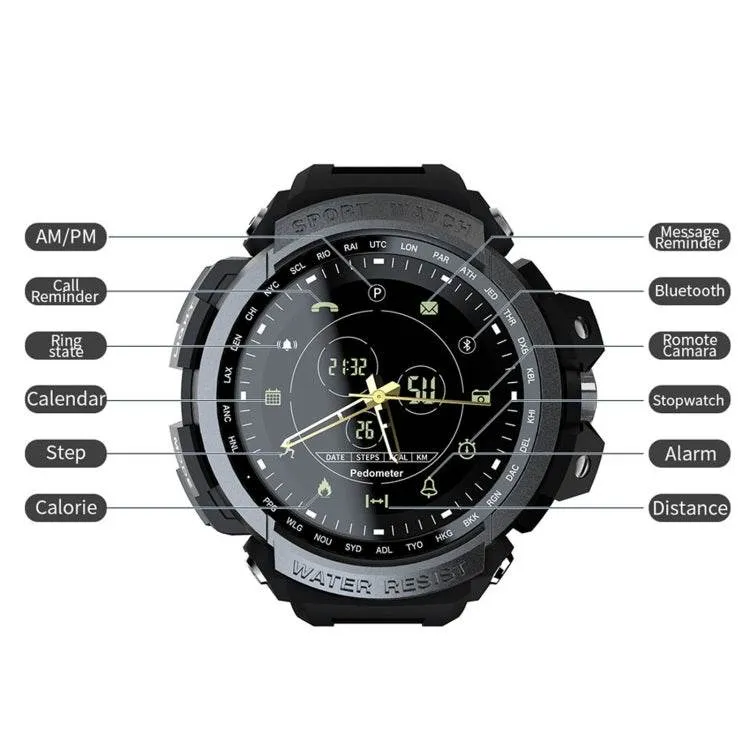 Lokmat MK28 1.4-Inch FSTN Waterproof Smart Watch with Remote Camera and Sports Tracking Features