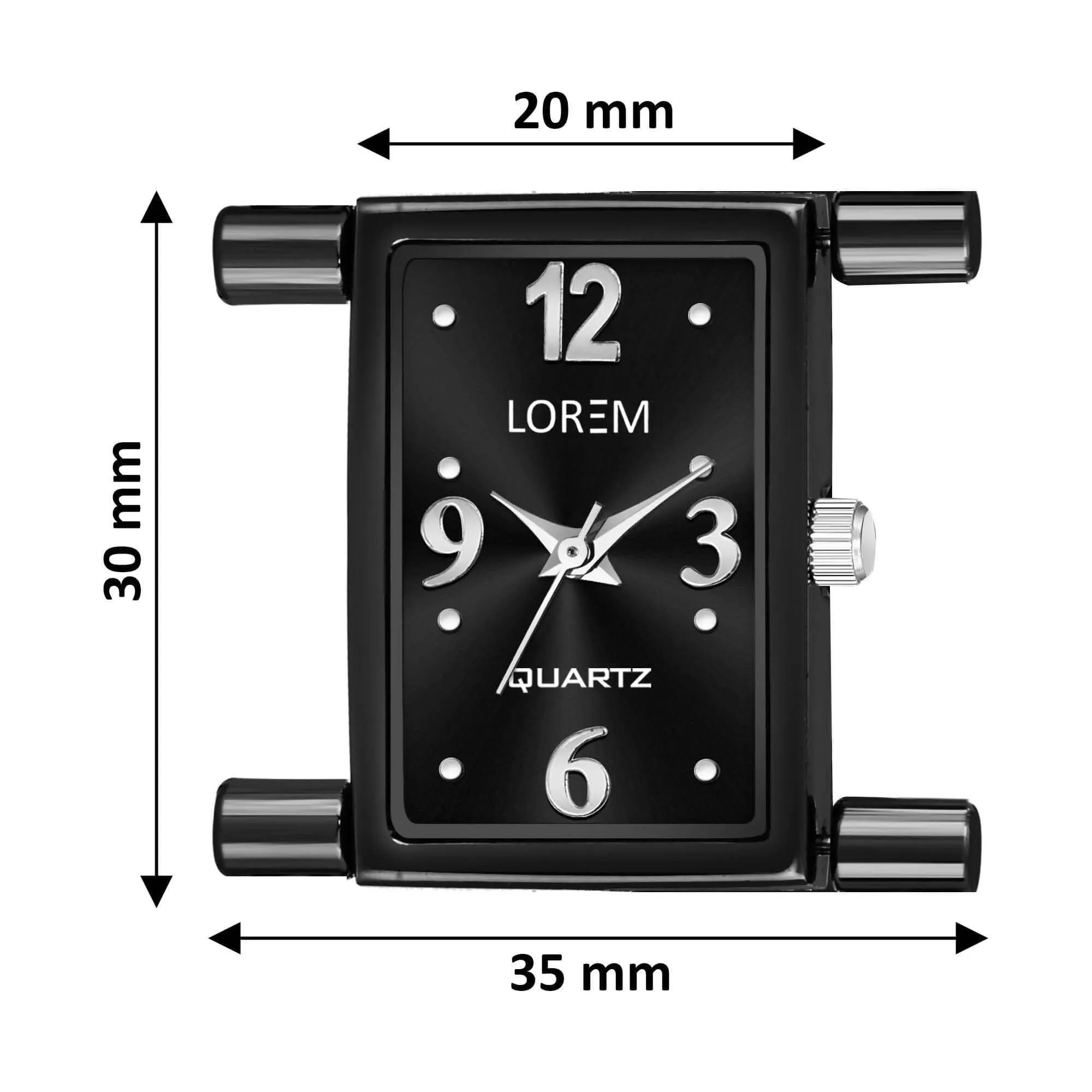 LOREM Black Trending Square Braclet Analog Watch For Women LR292
