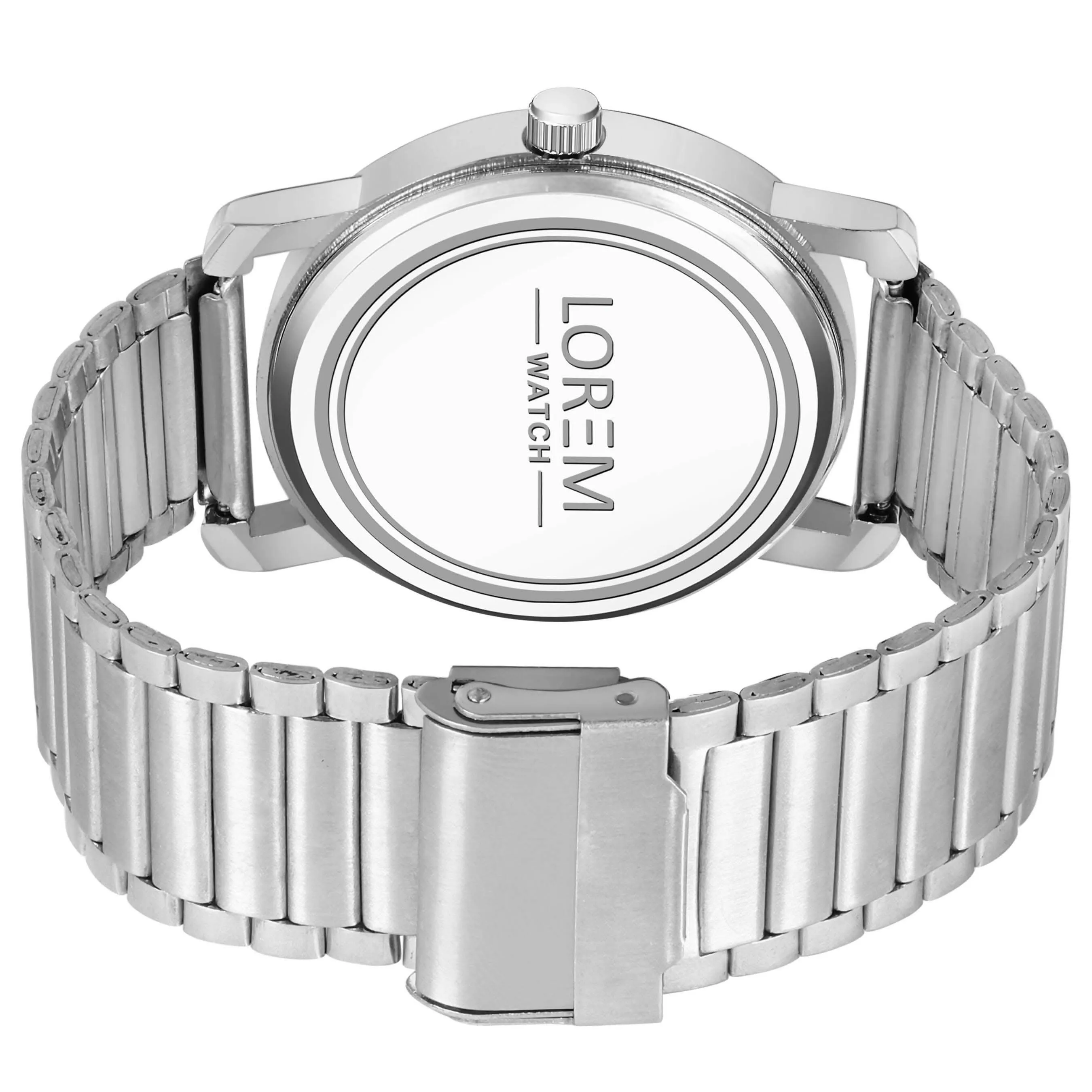 LOREM Blue 3D Embossed Stainless Steel Analog Watch For Men LR122