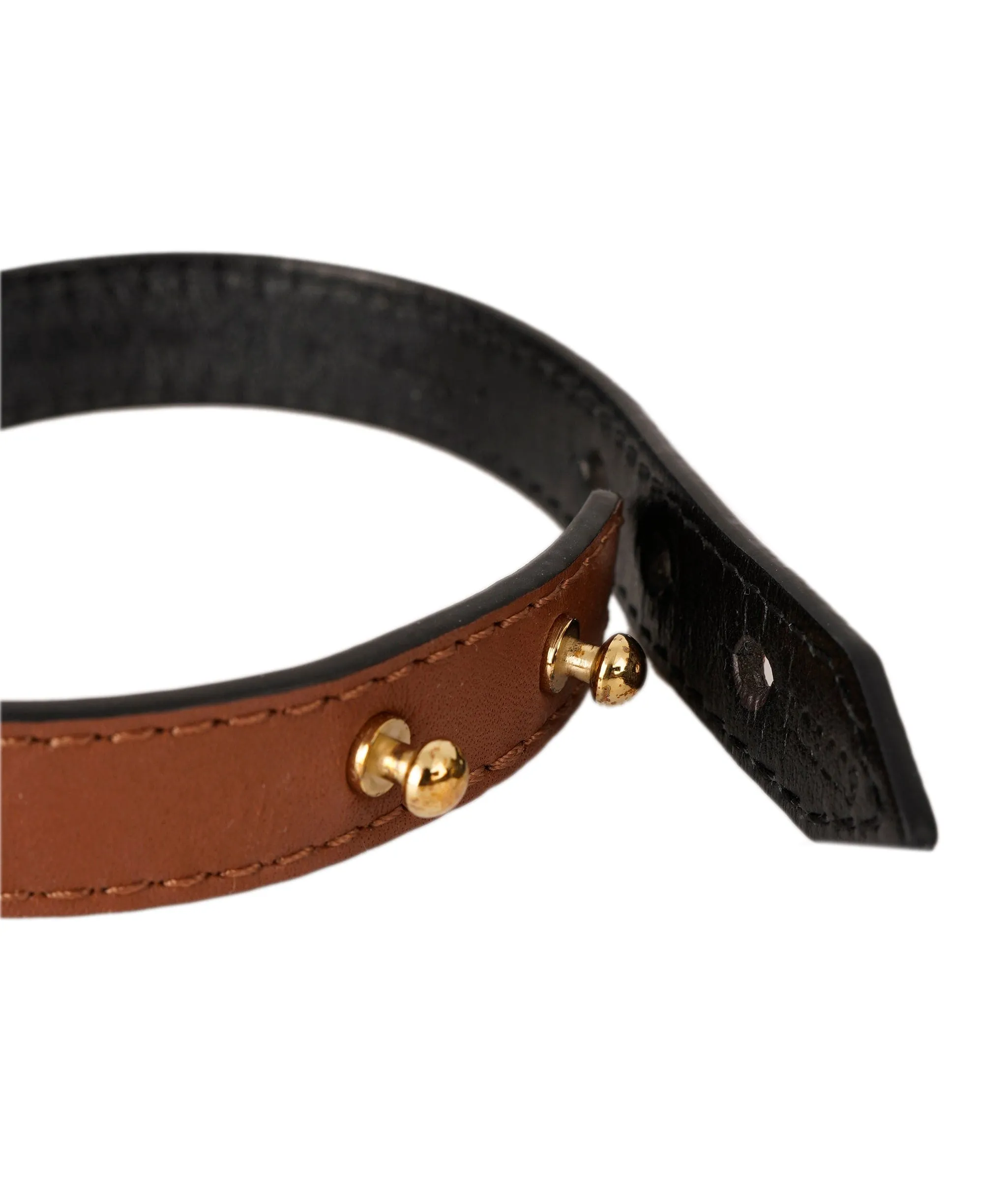 Louis Vuitton Brown Calfskin Iconic LV Bracelet - ANL0022