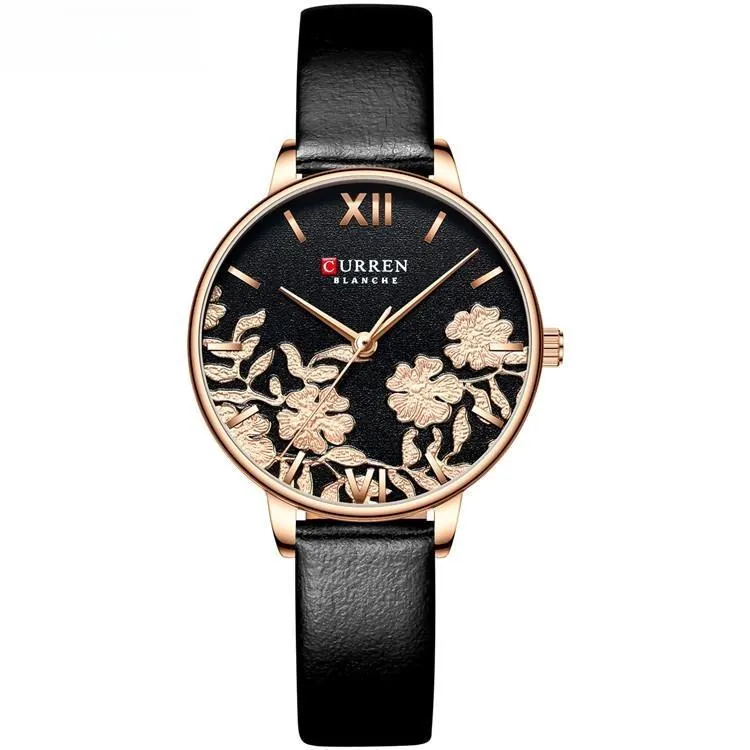 Luxury Stainless Steel Strap Wristwatch for Women Rose Clock Stylish Quartz Ladies Watch